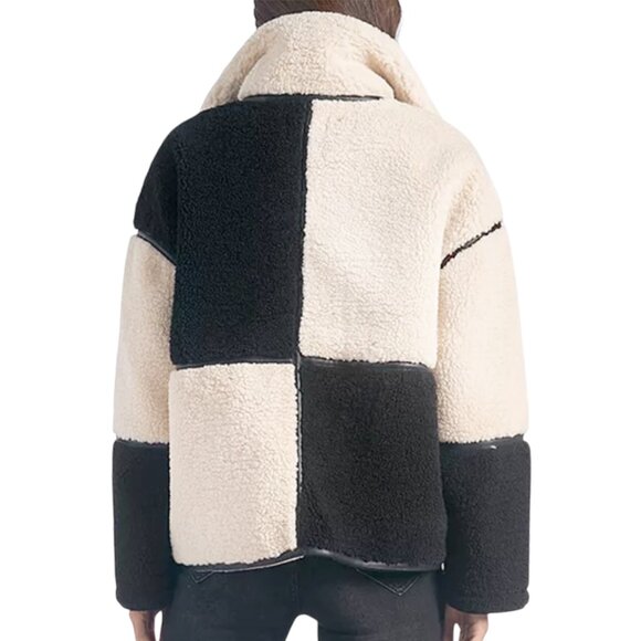 NEW ELAN SHERPA STORM COAT JACKET  COZY CHIC LUX ASPEN BLACK CREAM LARGE - Picture 4 of 9